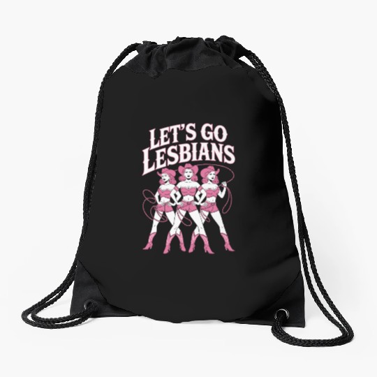 Let’s Go Lesbians Subtle Lesbian Pride Drawstring Bags
