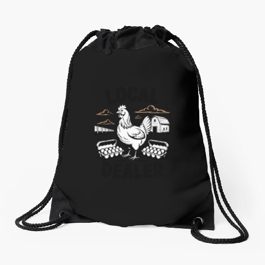 Local Egg Dealer Easter Holiday Easter Egg Hunt Drawstring Bags