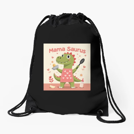 Mama Saurus – Fierce, Fun & Full of Love! Mother’s Drawstring Bags