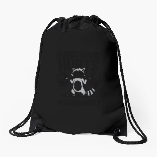 Fitness Gym Sport Weightlifting Everything Hurts Drawstring Bags