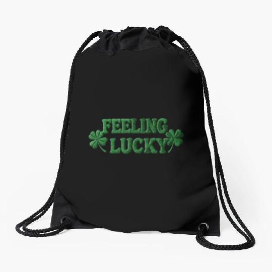 Feeling Lucky Shamrocks Clover Drawstring Bags