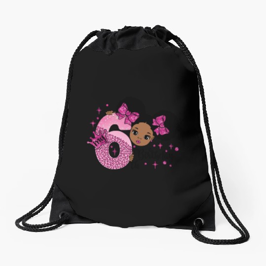 My 6th Birthday Girl Afro Princess Drawstring Bags