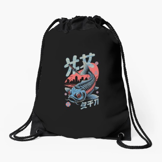 Cyber Koi – Urban Samurai Style Drawstring Bags