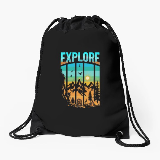 Apex Ascent: Embrace the Untamed Horizon Drawstring Bags