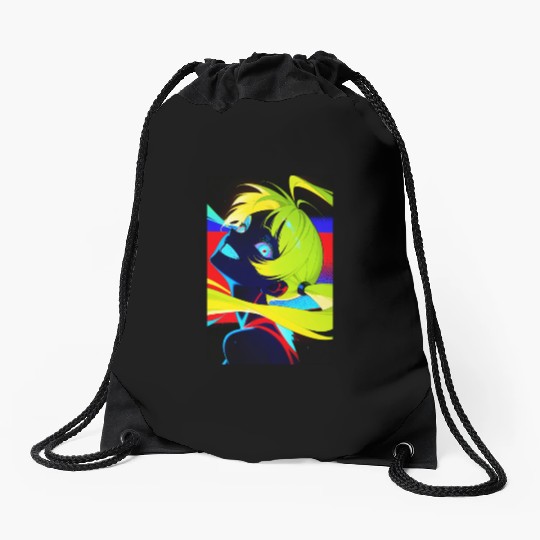 Neon Cyberpunk Anime Aesthetic Drawstring Bags