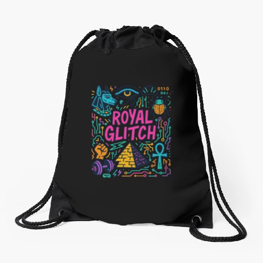ROYAL GLITCH – Doodle Edition Drawstring Bags