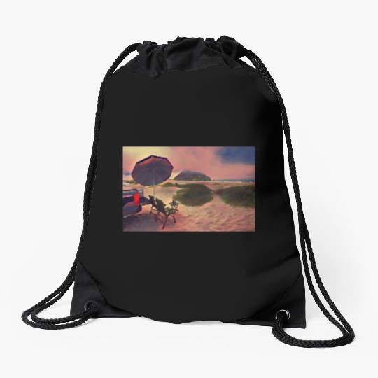 Morro Beach Picnic Drawstring Bags