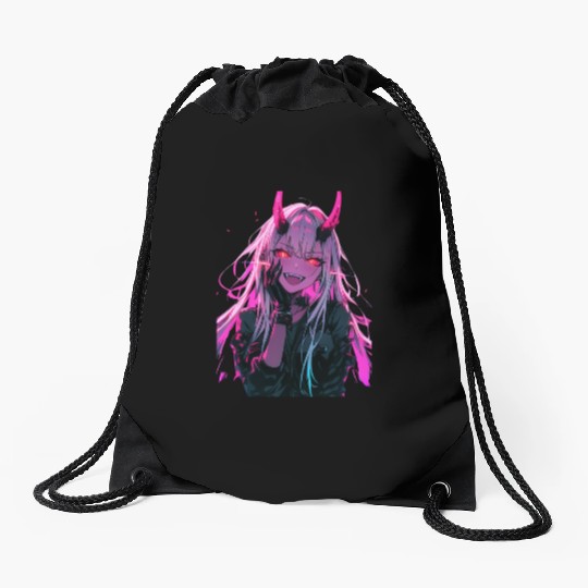 Anime Demon Girl Kawaii Waifu Japanese Anime Drawstring Bags
