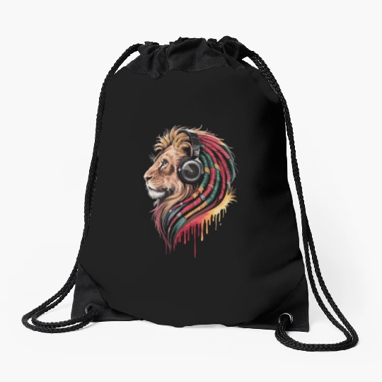 Reggae Lion Streetwear Design Drawstring Bags