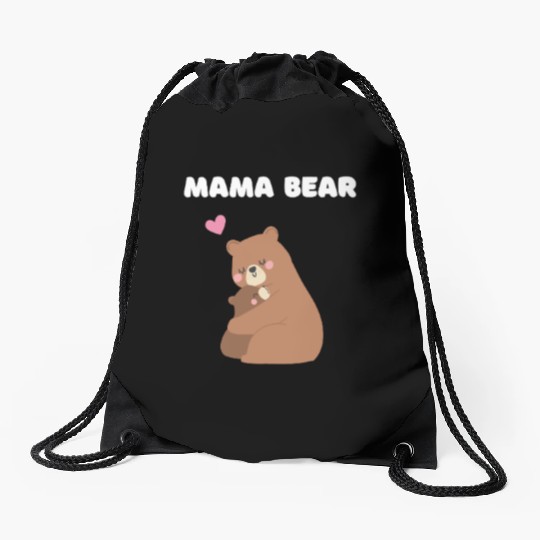 Mama Bear Mother's Day Drawstring Bags