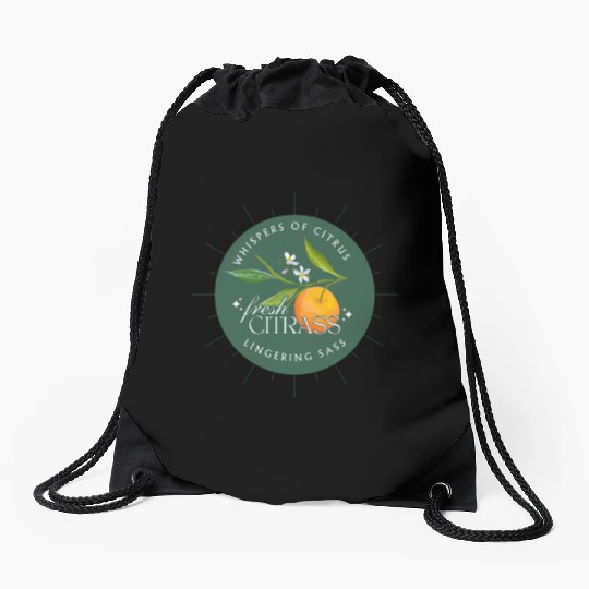 Elegant Citrus Branding Design Drawstring Bags