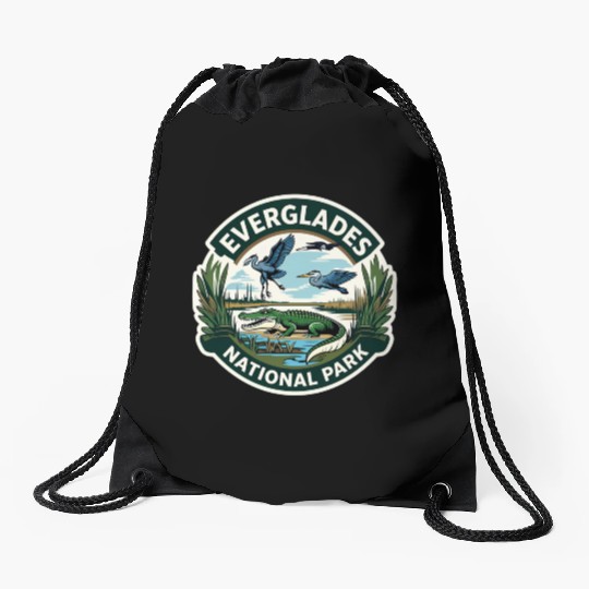 Everglades National Park Florida USA Logo Drawstring Bags