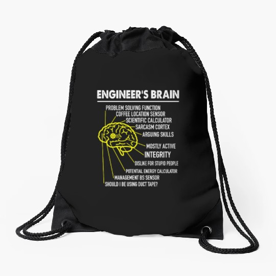 Enginee's brain anatomy for engineer engineering Drawstring Bags