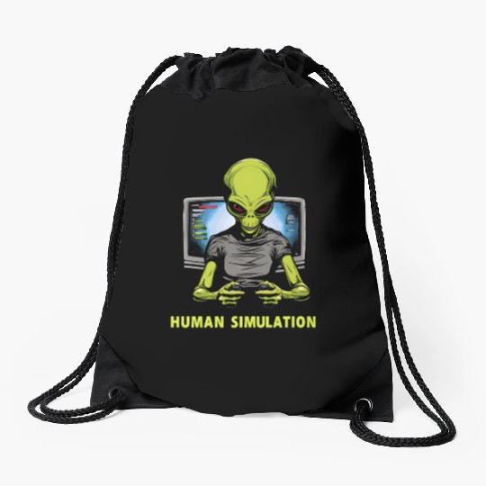 Human Simulation Drawstring Bags Alien Earth Videogame
