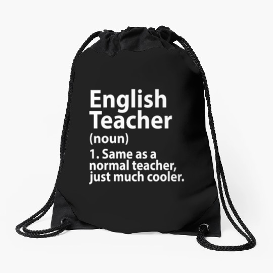 English teacher definition Drawstring Bags