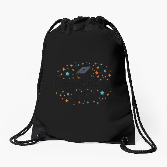 Congratulations Graduate! | Fun and Colorful Gradu Drawstring Bags