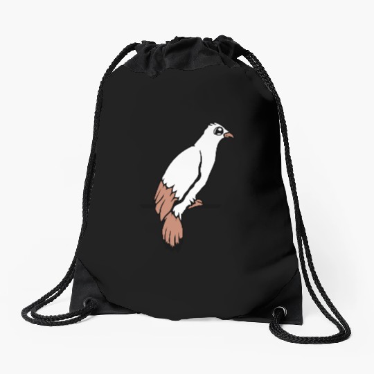 Bird raven dove sitting cable hawk eagle birdie Drawstring Bags