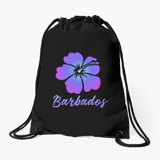 Barbados Hibiscus Drawstring Bags
