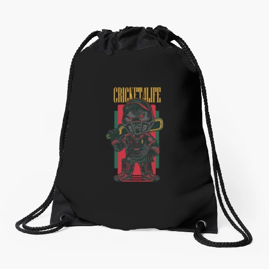1RSN - cricket Drawstring Bags