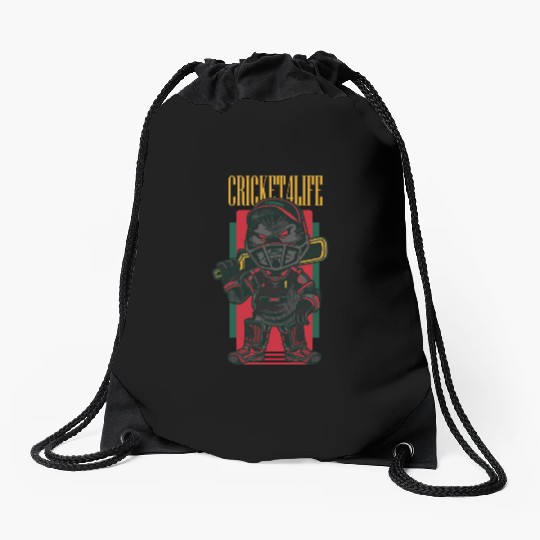 1RSN - cricket Drawstring Bags