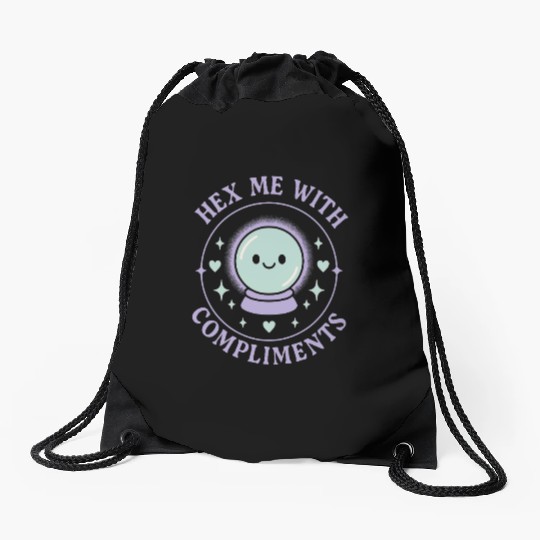 Wholesome Goth Humor Cute Creepy Mental Health Drawstring Bags