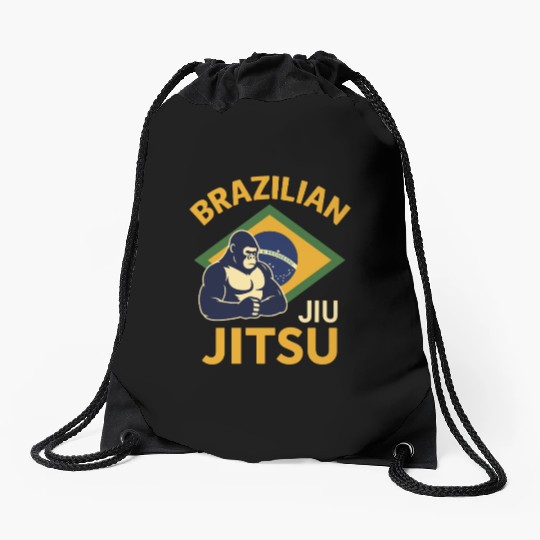 Brazilian Jiu Jitsu Gorilla Drawstring Bags