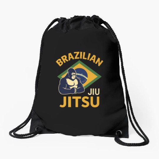 Brazilian Jiu Jitsu Gorilla Drawstring Bags