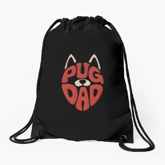 Pug Dad Funny Fathers Day Gifts Drawstring Bags