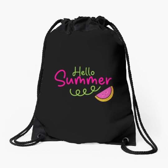 Hello Summer Cute Watermelon Drawstring Bags