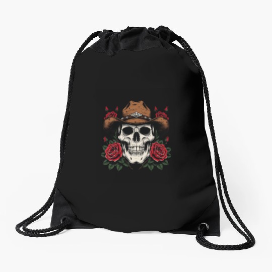 Cowgirl Spirit: Skull & Roses Drawstring Bags