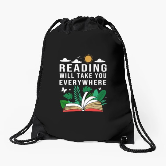 Reading Teacher Librarian Read Book Drawstring Bags