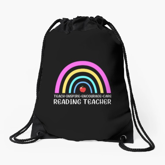 Reading Teacher Literature Book Library Drawstring Bags