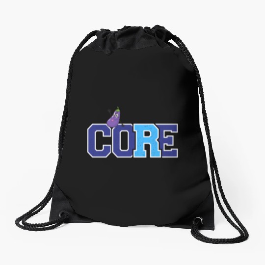 Core and eggplant Drawstring Bags
