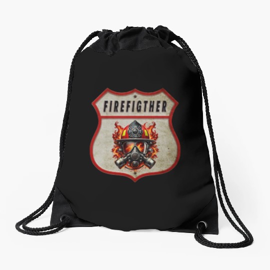 Fire Brigade Coat Of Arms Drawstring Bags