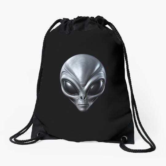 Small Grey Alien Extraterrestrial ET Being Drawstring Bags
