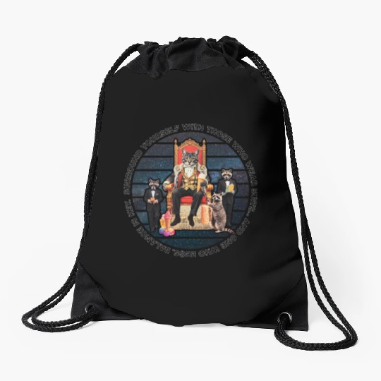Absurd Royal Cat Drawstring Bags