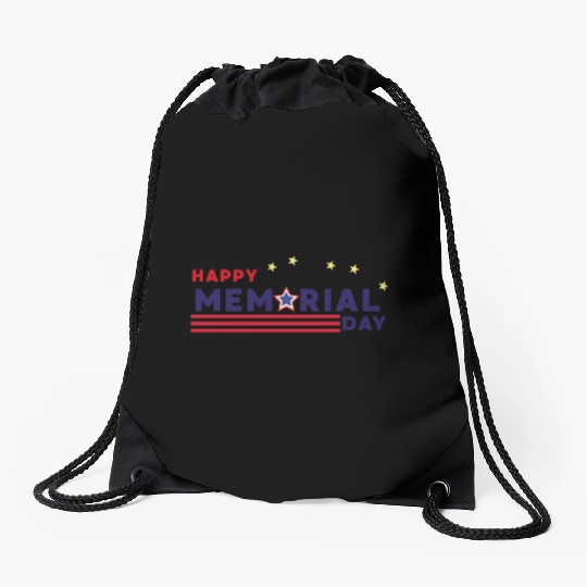 Happy Memorial Day – USA Star & Stripes Design Drawstring Bags