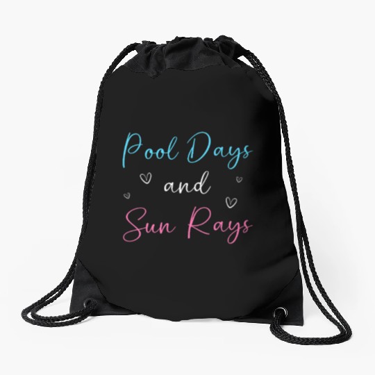 Pool Party Squad Summer Outing Friends Drawstring Bags
