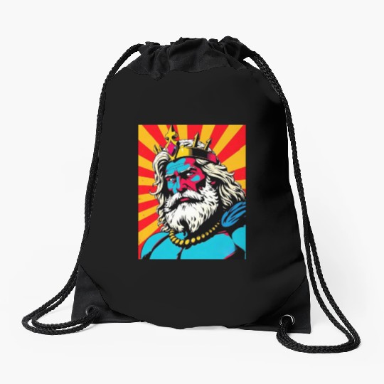 Bold Pop Art Zeus – Colorful Greek God Illustratio Drawstring Bags