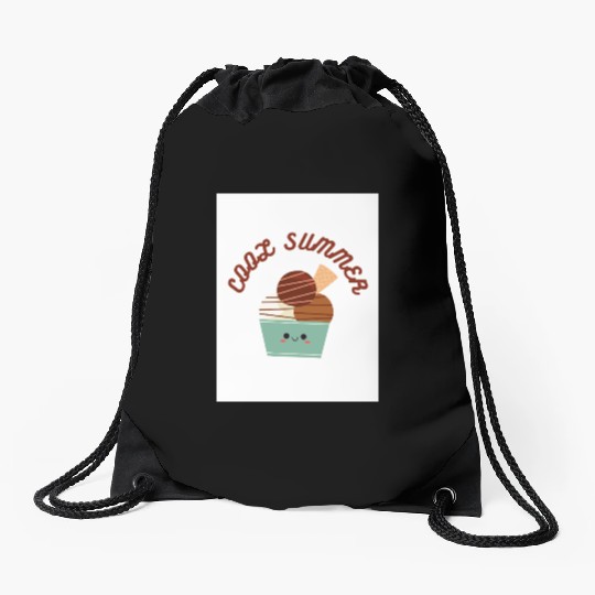 Cool Summer Vibes Ice Cream Drawstring Bags