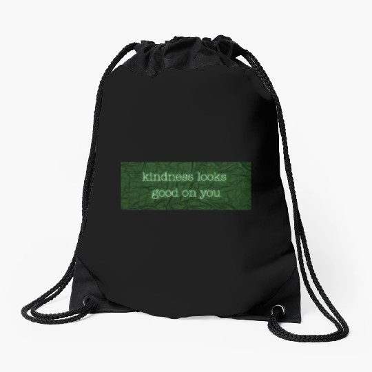 Kindness Looks Good on You – Neon Green Dark Drawstring Bags