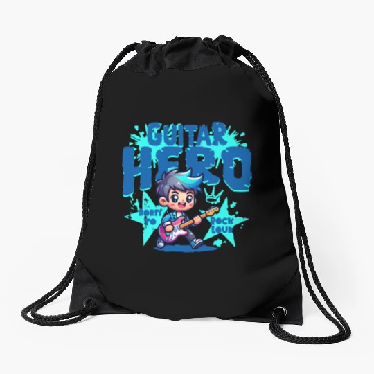 Guitar Hero Kid – Cute Rock Star Cartoon Drawstring Bags | Bor