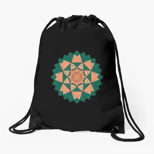 Abstract Starburst Mandala Drawstring Bags