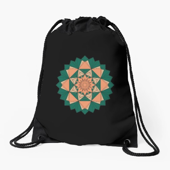 Abstract Starburst Mandala Drawstring Bags