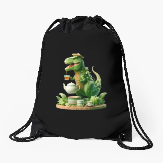Drawstring Bags Tea Rex - Thé mignon et amusant Sticker