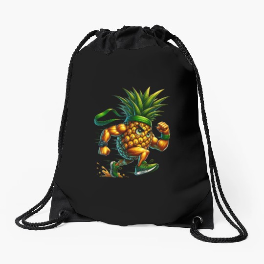 Pineapple Power Runner – Full Sprint Energy Burst Drawstring Bags