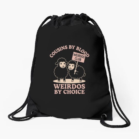 Funny Black Sheep Cousin Quirky Family Outcast Drawstring Bags