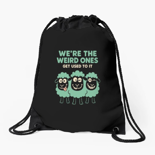 Funny Black Sheep Cousin Quirky Family Outcast Drawstring Bags