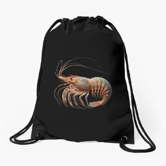 Ocean Elegance : The Grace of a Shrimp Drawstring Bags