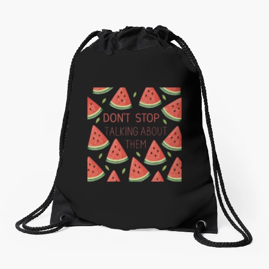 watermelon triangles Drawstring Bags